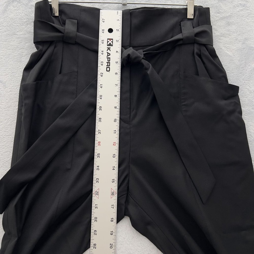 IRO Black 100% Wool Paxi Paperbag Tie Waist Trousers Pants Sz EUR 42 (34W) 0113 - Picture 11 of 14